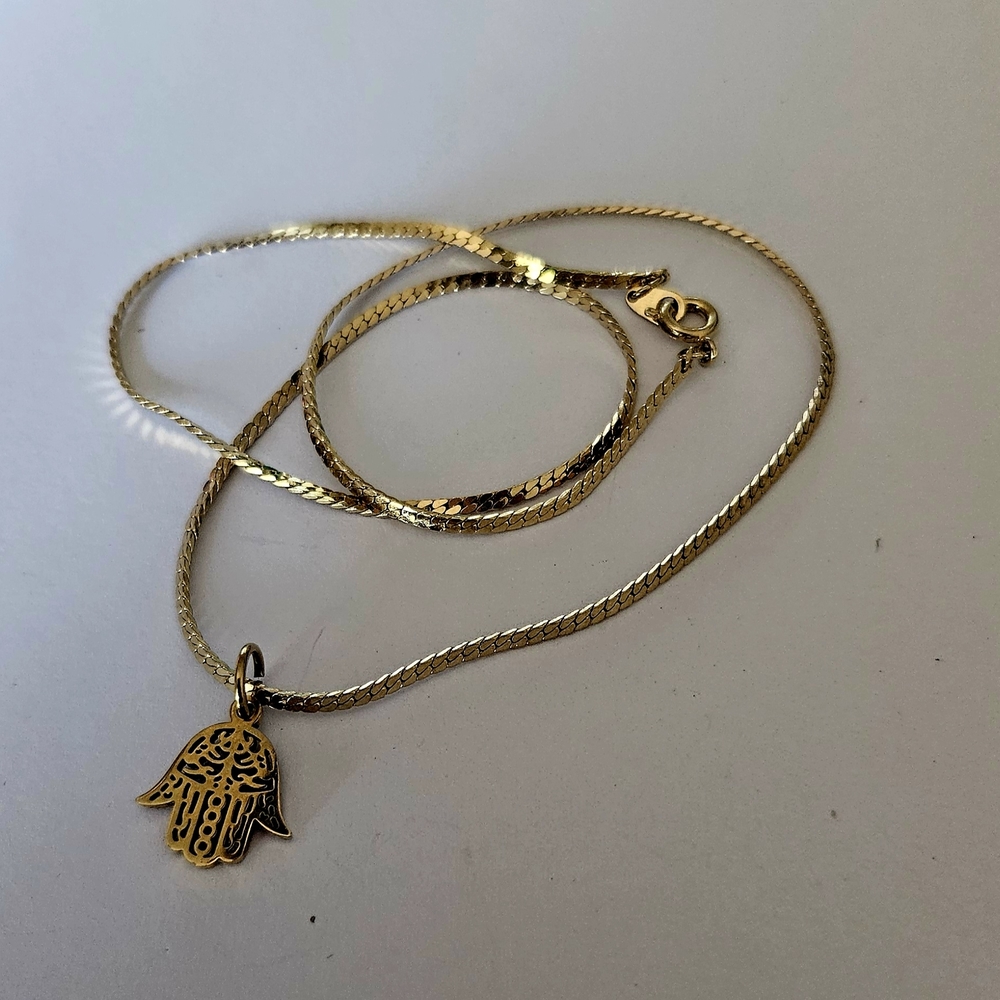 14k Gold Filled Hamsa Pendant Necklace